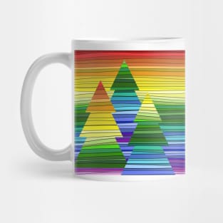 Rainbow Christmas trees Mug